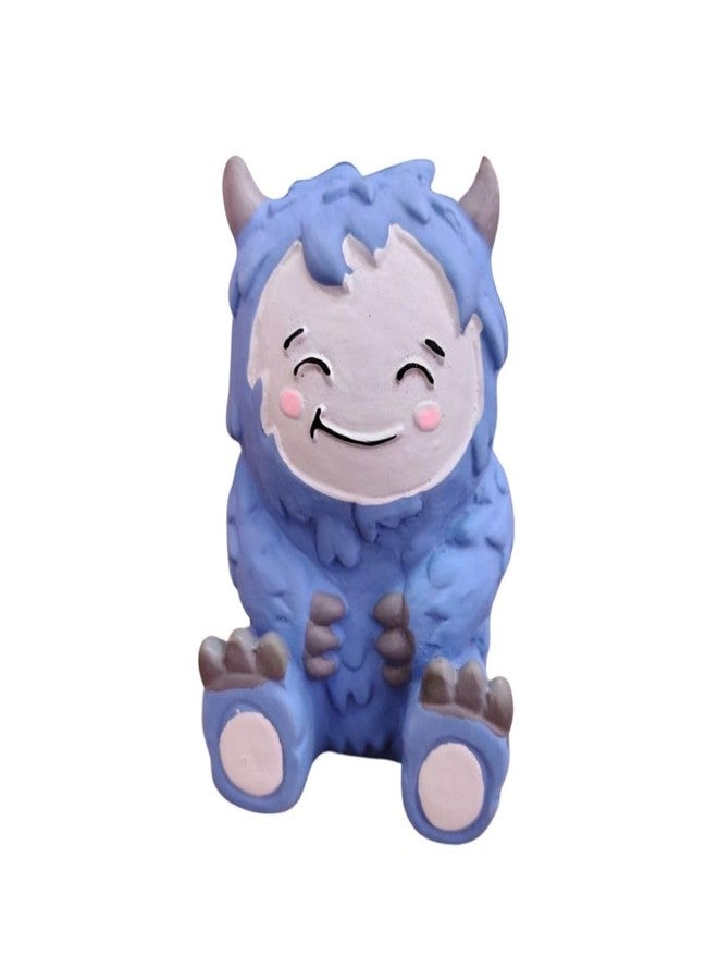 PET FUN لعبة يتي الأزرق اللطيفة القابلة للضغط - لعبة ضغط ناعمة لتخفيف التوتر للأطفال والكبار والكلاب | لعبة يدوية لطيفة على شكل وحش لتخفيف التوتر، مناسبة لمكتب العمل، هدية، أو هدية تذكارية في أعياد الميلاد - Image 1